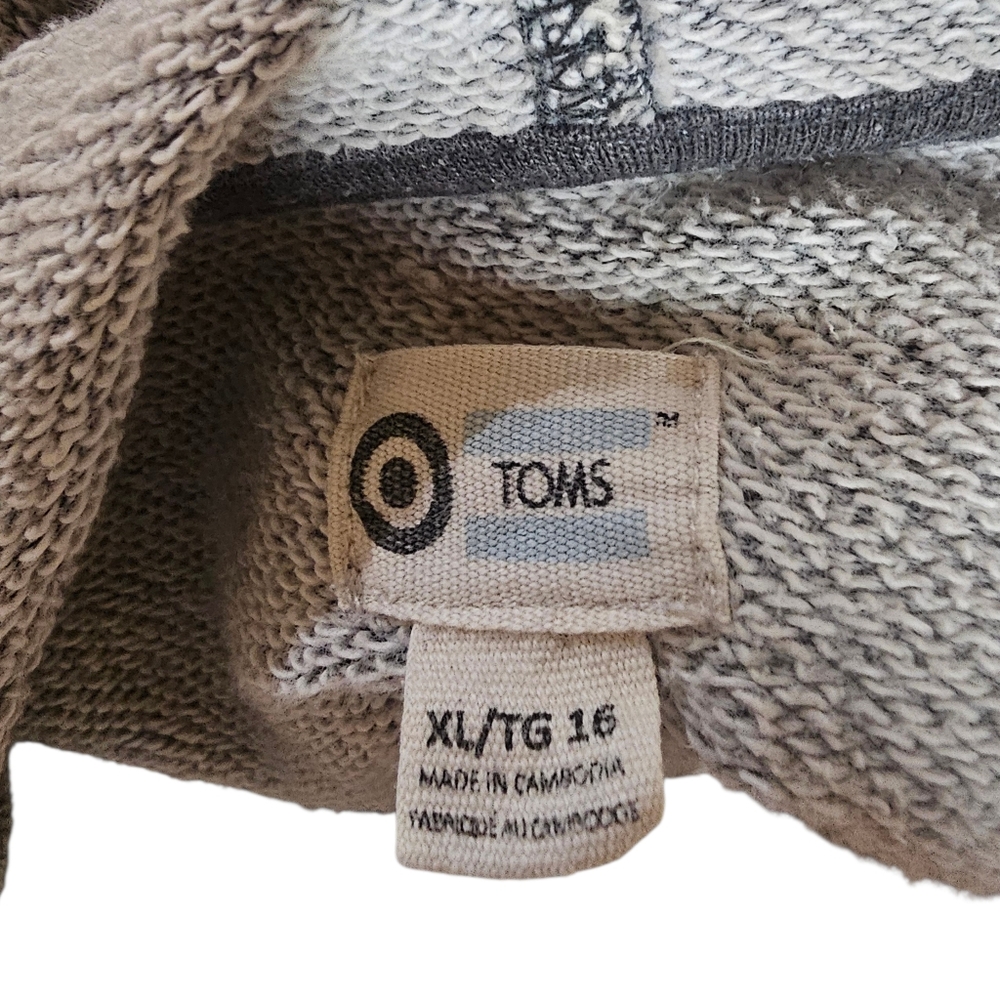 TOMS Women’s Gray Full Zip Hoodie Sweatshirt Size XL 16 Casual Zip Up Jacket - Picture 9 of 10